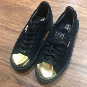Puma Suede Platform w/ Gold Toe